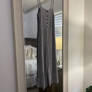 Striped jumpsuit! Stretch! Medium!